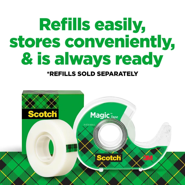 Alt view image 7 of 7 - Scotch Magic Tape, Invisible, 6 Tape Rolls with Dispenders