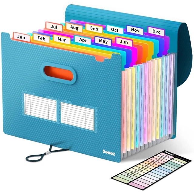 Main image of Sooez Accordion File Organizer, 13-Pocket Expanding File Folder Letter Size
