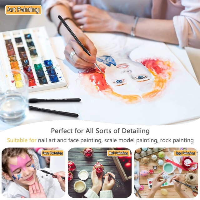 Alt view image 4 of 7 - PANDAFLY Detail Paint Brushes Set for Fine Detailing & Art Painting, 15pcs