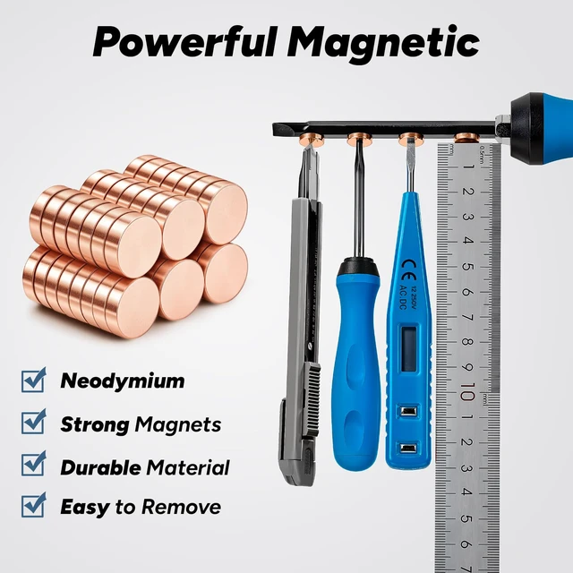 Alt view image 3 of 7 - SMARTAKE 45 Pcs Refrigerator Magnets, 10x2.6mm Small Fridge Magnets