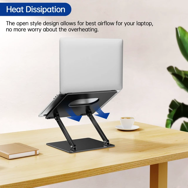 Alt view image 5 of 7 - BESIGN LS10 Laptop Stand for Desk, Ergonomic Adjustable Notebook Tablet Stand, Foldable Laptop Riser, Portable Desktop Book Stands, Computer Holder Compatible with 10-14" Laptops, Black