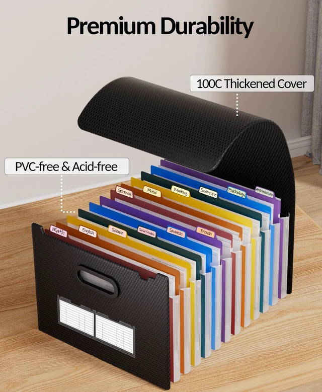 Alt view image 5 of 7 - Sooez Accordion File Organizer, 13-Pocket Expanding File Folder Letter Size