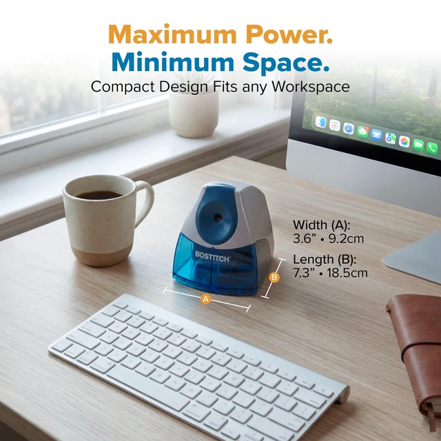 Alt view image 6 of 6 - Bostitch Electric Pencil Sharpener for Classroom and Desk, Stall Free, Blue