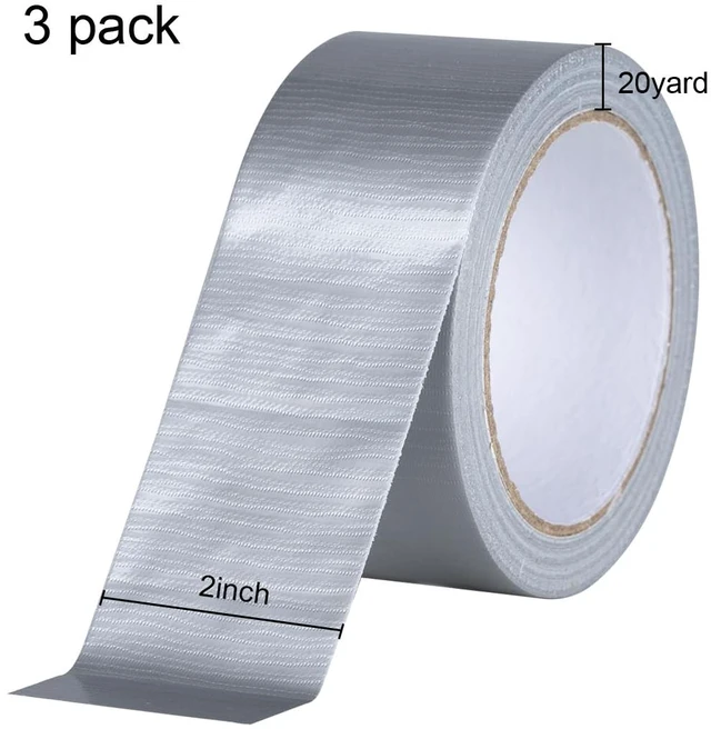 Alt view image 2 of 6 - XUXU 3 Pack Duct Tape Heavy Duty Waterproof, Strong Adhesive Silver Duct Tape Bulk for Indoor Outdoor Repairs Tear by Hand, 60 Yards x 2 Inch Total