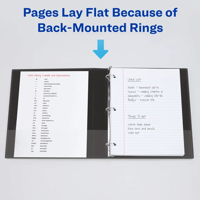 Alt view image 7 of 7 - Avery Standard View 3 Ring Binder, 3" Round Rings, 460-Sheet Capacity, 3.5 Inch Wide Spine, 1 White Binder, Ideal for Lightweight Organization and Occasional Referencing (05741)