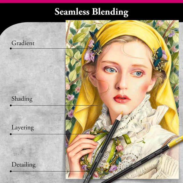 Alt view image 3 of 7 - Soucolor 72 Colored Pencils for Adult Coloring Book,Back to School Supplies