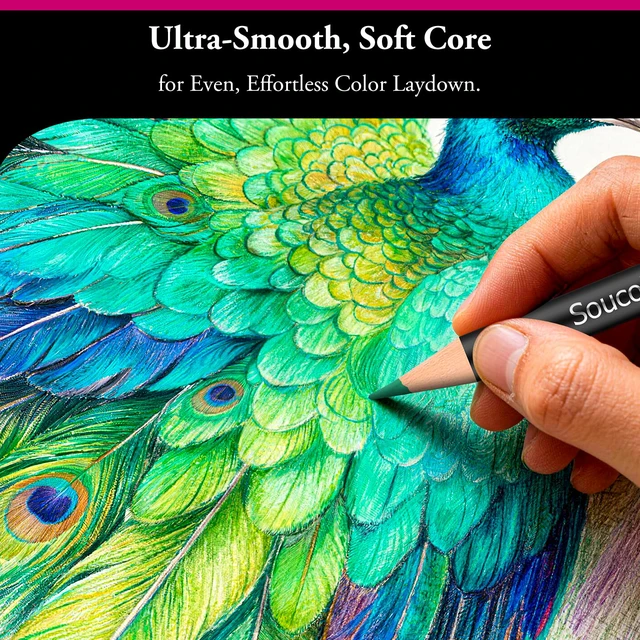 Alt view image 4 of 7 - Soucolor 72 Colored Pencils for Adult Coloring Book,Back to School Supplies