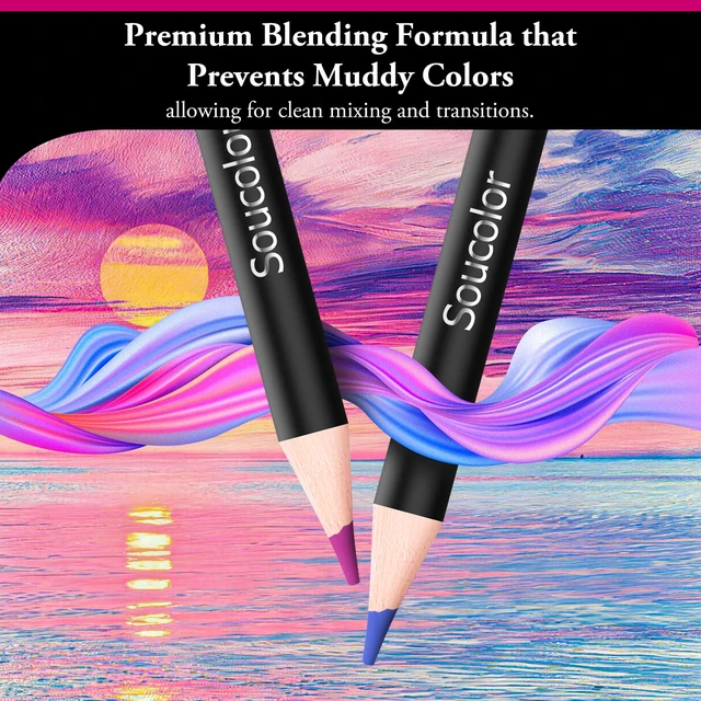 Alt view image 5 of 7 - Soucolor 72 Colored Pencils for Adult Coloring Book,Back to School Supplies
