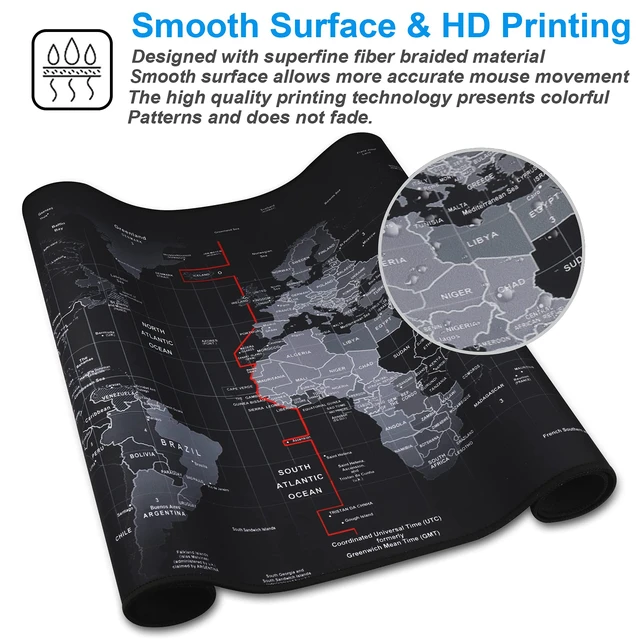 Alt view image 4 of 6 - XXL Professional Large Mouse Pad & Computer Game Mouse Mat (35.4x15.7x0.1IN, Map) (90 * 40 Map)