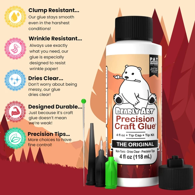Alt view image 4 of 6 - Bearly Art Precision Craft Glue Original 4 fl oz with Tip Kit Archival