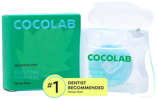 Main image of Cocofloss Expanding Woven Dental Floss by COCOLAB, Mint Scent, 1-Pack