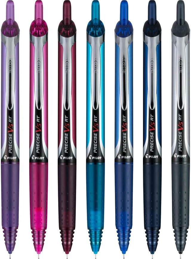 Alt view image 5 of 6 - PILOT Pen 26095 Precise V5 RT Refillable & Retractable Premium Rolling Ball Pens, Extra Fine Point (0.5mm), Assorted Colors, 7 count