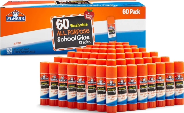 Main image of Elmer's All Purpose School Glue Sticks, Acid-Free and Washable, 7 Grams, 60 Count - Arts & Crafts, Projects, #1 Teacher Brand