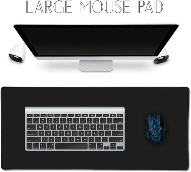Alt view image 3 of 7 - XXL Professional Large Mouse Pad & Computer Game Mouse Mat (35.4x15.7x0.12IN, 90x40 Black)