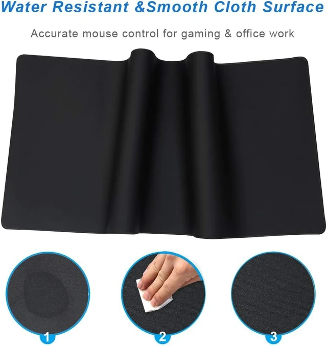 Alt view image 4 of 7 - XXL Professional Large Mouse Pad & Computer Game Mouse Mat (35.4x15.7x0.12IN, 90x40 Black)