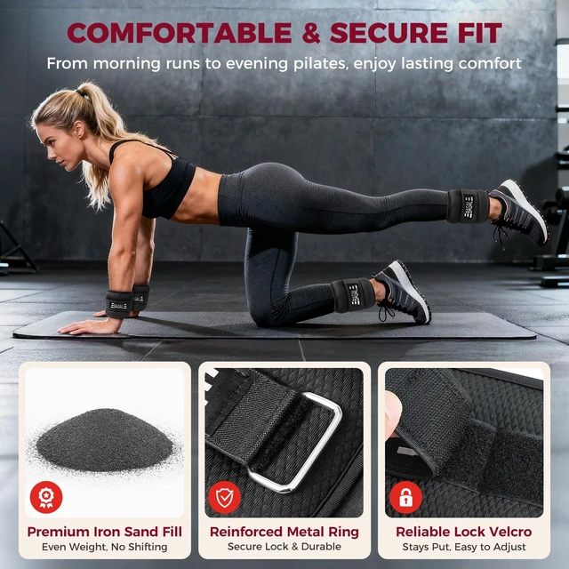 Alt view image 2 of 7 - BAGAIL Ankle Wrist Weights for Women & Men, A Pair of 1/2/4/6/8/10 lbs