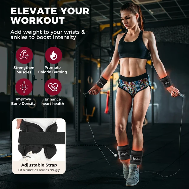 Alt view image 4 of 7 - BAGAIL Ankle Wrist Weights for Women & Men, A Pair of 1/2/4/6/8/10 lbs