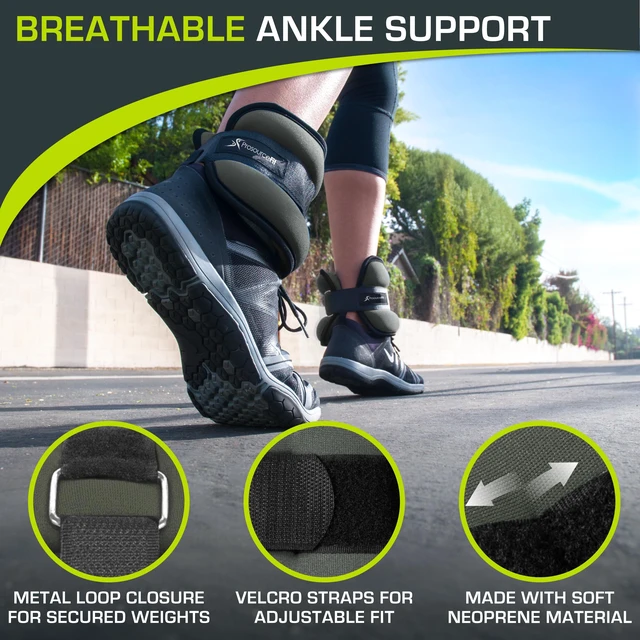 Alt view image 3 of 5 - Prosource Ankle/Wrist and Arm/Leg Weights Set of 2, Adjustable Strap 1 lb-5 lb, Adjustable Weight 15 lb, 10 lb, 7 lb for Men and Women