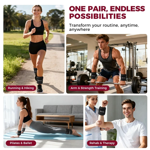 Alt view image 6 of 7 - BAGAIL Ankle Wrist Weights for Women & Men, A Pair of 1/2/4/6/8/10 lbs