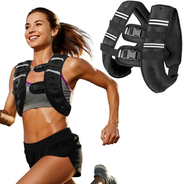 Main image of Zikopomi Weighted Vest Woman Man, 6lb/8lb/12lb/16lb/20lb/25lb/30lb Weight Vest with Reflective Stripes for Workout, Strength Training, Running, Fitness, Muscle Building, Weight Loss, Rucking Vest