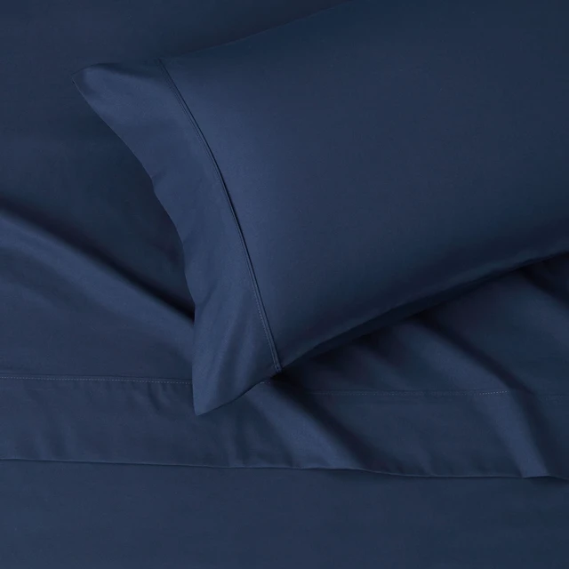 Alt view image 3 of 5 - Amazon Basics Lightweight Super Soft Easy Care Wrinkle Free Microfiber 3 Piece Bed Sheet Set with 14-Inch Deep Pockets, Twin, Navy Blue, Solid, Kids, Men & Women Bedding