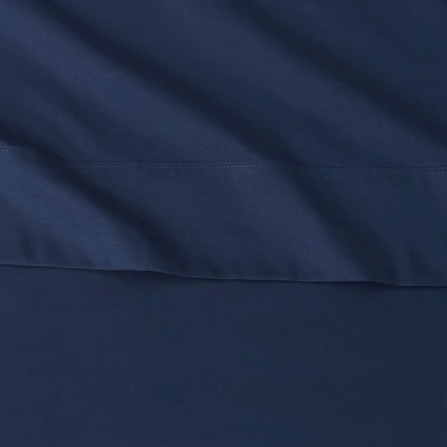 Alt view image 4 of 5 - Amazon Basics Lightweight Super Soft Easy Care Wrinkle Free Microfiber 3 Piece Bed Sheet Set with 14-Inch Deep Pockets, Twin, Navy Blue, Solid, Kids, Men & Women Bedding