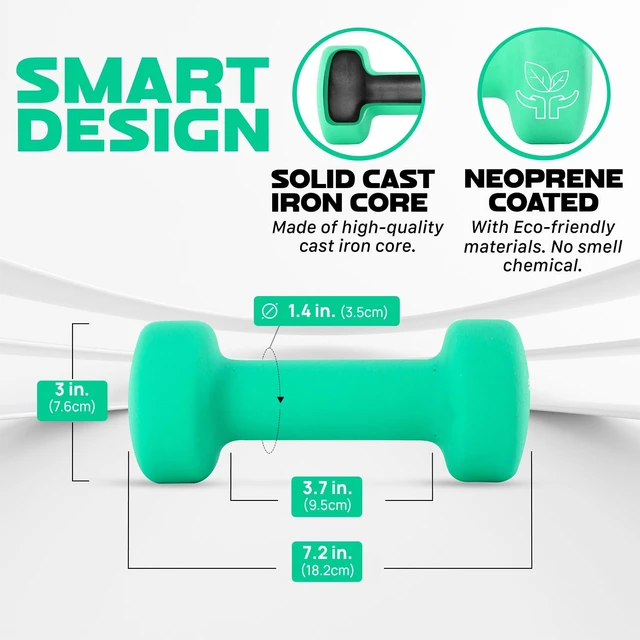Alt view image 2 of 7 - Yes4All Neoprene Dumbbells, Pairs and Sets with Rack for Home Workouts