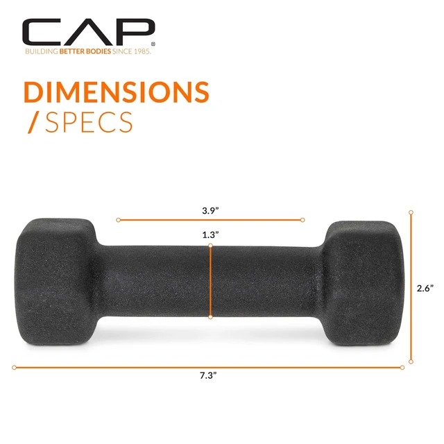 Alt view image 4 of 7 - CAP Barbell Neoprene Dumbbell Weights Pairs & Sets | Black