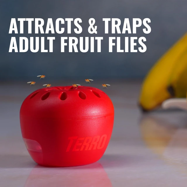 Alt view image 2 of 7 - TERRO Fruit Fly Trap 4-Pack, 180 Day Lure Supply, Food-Based Lure