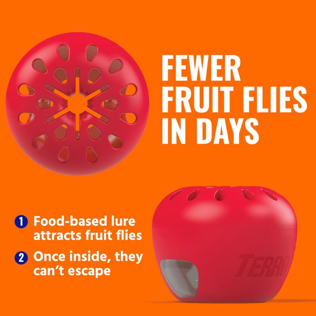 Alt view image 5 of 7 - TERRO Fruit Fly Trap 4-Pack, 180 Day Lure Supply, Food-Based Lure
