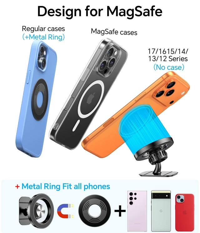 Alt view image 7 of 7 - Kaistyle for Magsafe Car MountStrong MagnetsMagnetic Phone Holder for Car Phone Holder Mount Dash Mounted Holders Phone Holders for Your Car Accessories for Women Men for iPhone 17 Pro Max 16 15 14
