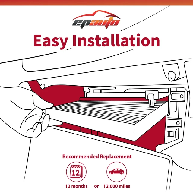 Alt view image 6 of 7 - EPAuto CPJ6X (KD45-61-J6X) Cabin Air Filter Replacement for Mazda