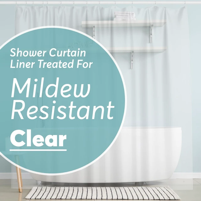 Main image of BigFoot Clear Shower Curtain - 72x72 Odorless Plastic with Magnets, Washable Long Bathroom Curtain - Premium PEVA Waterproof Bath Curtain, Rust-Proof Bathroom Essentials