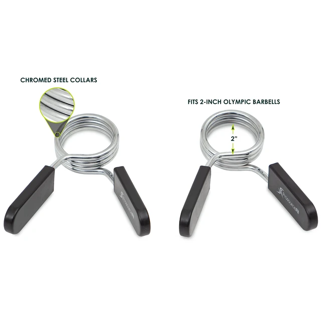 Alt view image 2 of 5 - ProsourceFit Olympic Barbell Spring Clip Collar 2-inch Pair with Easy-Grip Handles for Weightlifting,Powerlifting and Strength Training