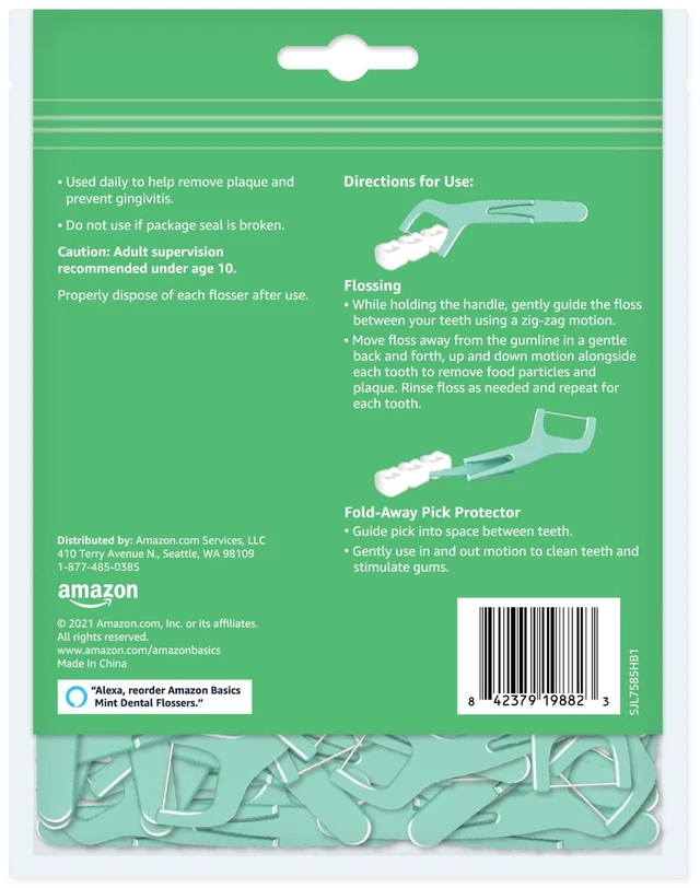 Alt view image 2 of 6 - Amazon Basics Mint Dental Flosses, 540 Count, 6 Packs of 90