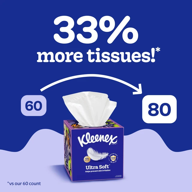 Alt view image 2 of 7 - Kleenex Ultra Soft Facial Tissues, 8 Cube Boxes, 80 Tissues per Box