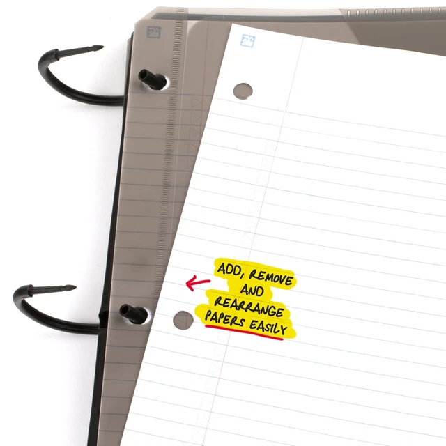 Alt view image 4 of 7 - Five Star Flex Refillable Notebook + Study App, College Ruled Paper and 1 Inch TechLock Ring Binder with Pockets, Tabs and Dividers, 200 Sheet Capacity, Seaglass Green (293280AQ8)
