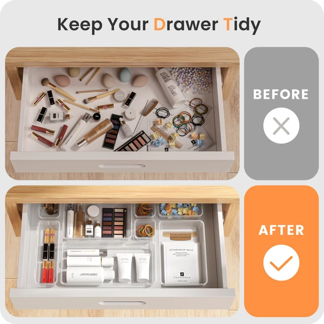 Alt view image 7 of 7 - A-LuGei Military Grade Drawer Organizer for Vanity Bathroom Makeup Desk