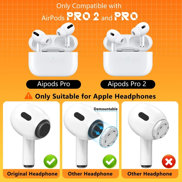 Alt view image 3 of 7 - Inesore 4 Pairs Replacement Ear Tips for AirPods Pro 2nd/1st (White)