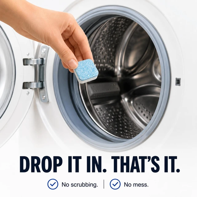 Alt view image 5 of 7 - Washing Machine Cleaner Tablets - Penetrating Deep Clean Washer Cleaner Tablets For Front Loader And Top Load HE - Active Formula Tub Descaler Deodorizer