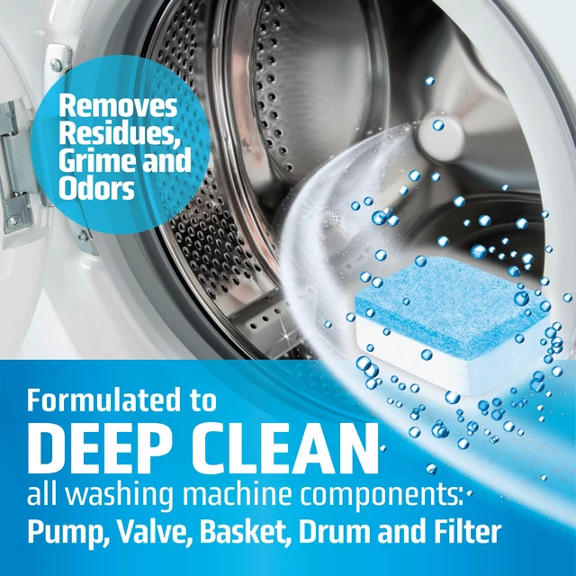 Alt view image 3 of 7 - MIGHTY CLEAN Washing Machine Cleaner Tablets 24 Pack - 1 Year Supply, Septic Safe Washing Machine Cleaning Tablets, Washer Cleaner Tablet, Works with All Washers Including HE