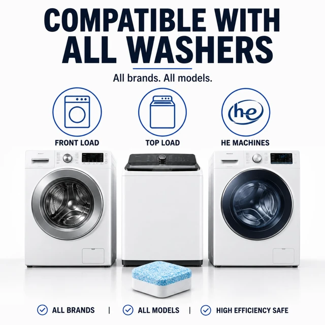 Alt view image 6 of 7 - Washing Machine Cleaner Tablets - Penetrating Deep Clean Washer Cleaner Tablets For Front Loader And Top Load HE - Active Formula Tub Descaler Deodorizer