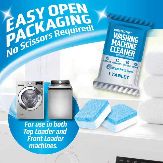 Alt view image 5 of 7 - MIGHTY CLEAN Washing Machine Cleaner Tablets 24 Pack - 1 Year Supply, Septic Safe Washing Machine Cleaning Tablets, Washer Cleaner Tablet, Works with All Washers Including HE