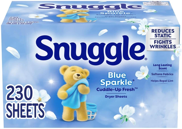 Main image of Snuggle Fabric Softener Dryer Sheets, Blue Sparkle, 230 Count