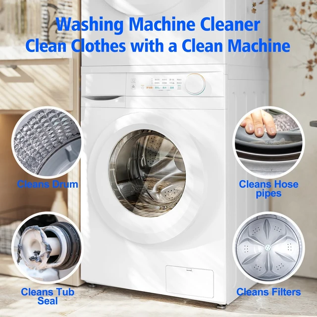 Alt view image 4 of 7 - USKICH 40 Pack Washing Machine Cleaner Tablets,Deep Cleaning Descaler For HE Front Loader & Top Load Washer,Washer Machine Cleaning Tablets Clean Inside Drum and Laundry Tub Seal,Septic Safe