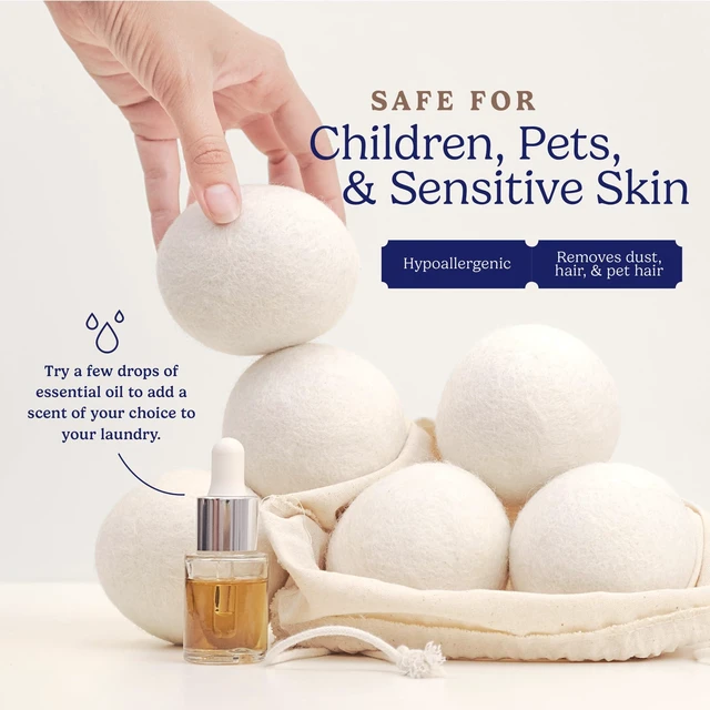 Alt view image 7 of 7 - Handy Laundry Wool Dryer Balls 6-Pack, Reusable Natural Fabric Softener