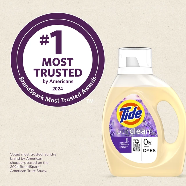 Alt view image 5 of 7 - Tide Purclean HE Deep Cleaning Concentrated Liquid Laundry Detergent, Honey Lavender Scent, 48 Loads, 63 fl oz