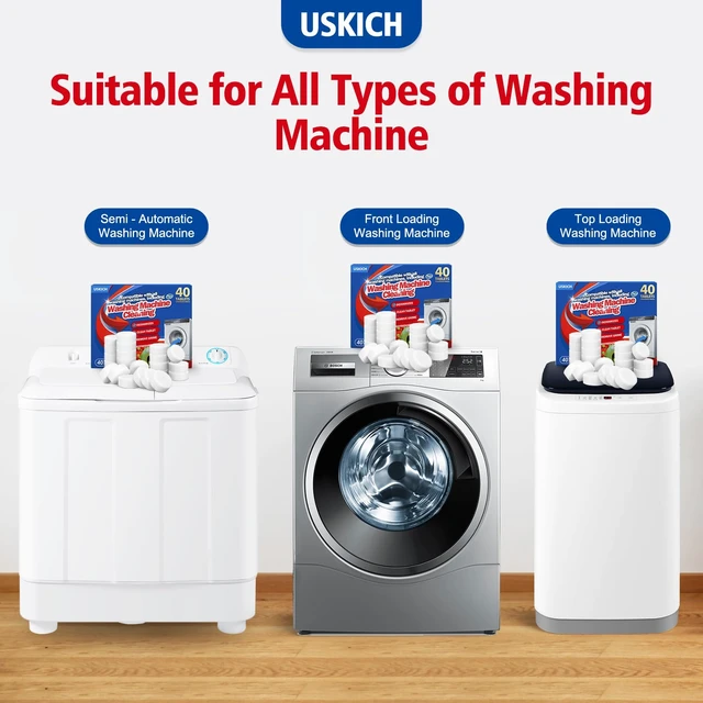 Alt view image 6 of 7 - USKICH 40 Pack Washing Machine Cleaner Tablets,Deep Cleaning Descaler For HE Front Loader & Top Load Washer,Washer Machine Cleaning Tablets Clean Inside Drum and Laundry Tub Seal,Septic Safe