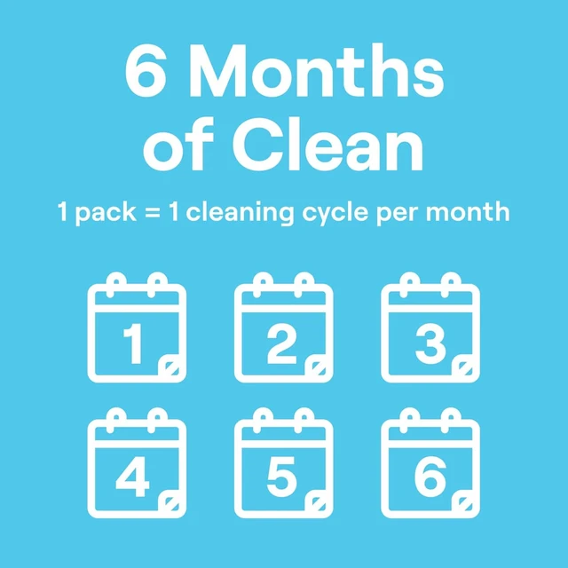 Alt view image 4 of 7 - Seventh Generation Washing Machine Cleaner 6 Count Free & Clear Targets Odor-Causing Residue Powered by Oxy Power 4.2 oz