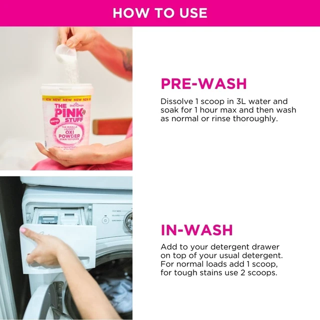 Alt view image 5 of 5 - The Pink Stuff Miracle Laundry Oxi Powder Stain Remover for Whites, 35.2 Oz